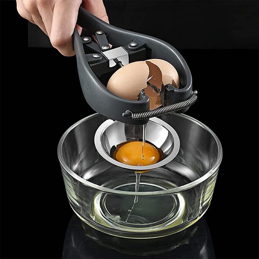 Stainless Steel Egg Opener Egg Opener Shelling Kitchen Tool Egg Yolk Egg White Separator Household Kitchen Essentials