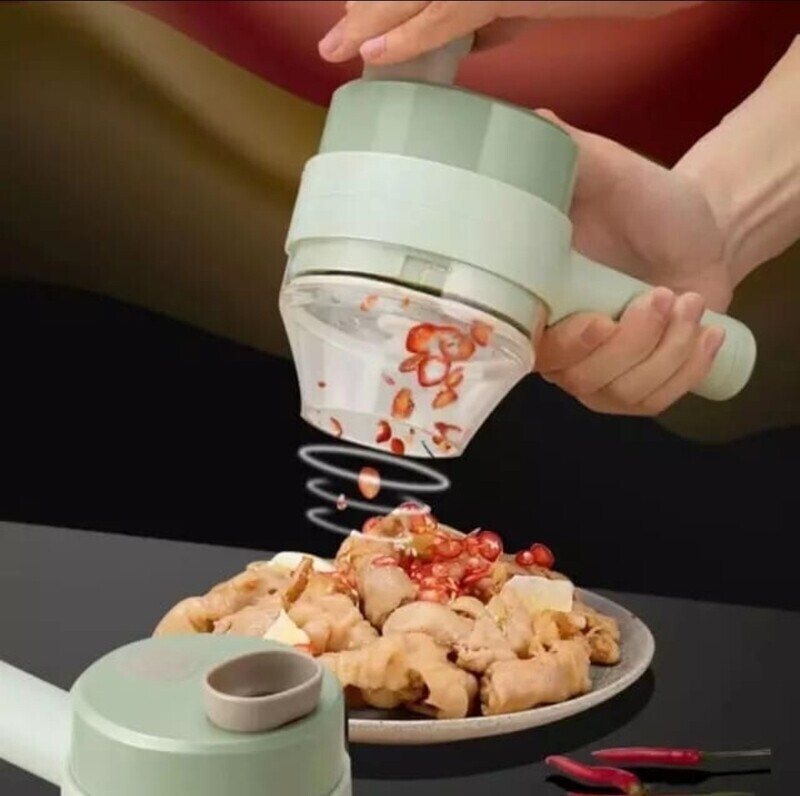Food Processor Electric vegetable cutter | Garlic Grinder 4 IN 1 Hand Held Multifunctional Vegetable Cutter Set wireless USB