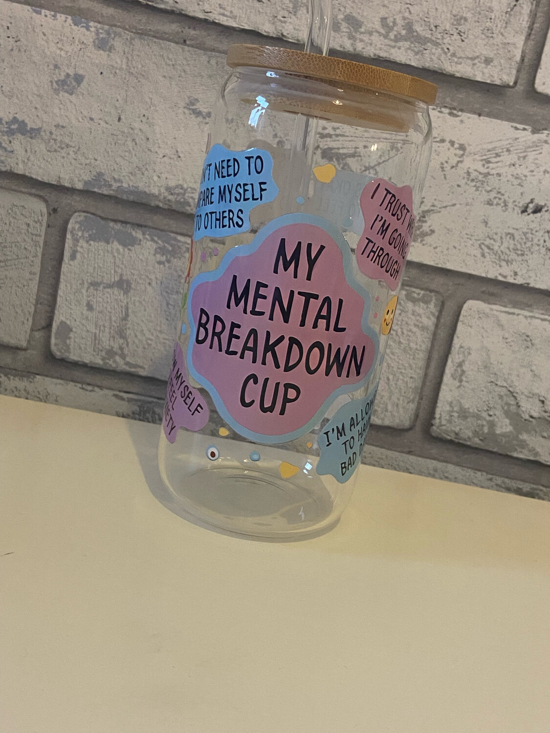 Mental Breakdown Glass Tumbler