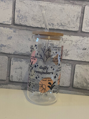 Daily Reminders Glass Tumbler