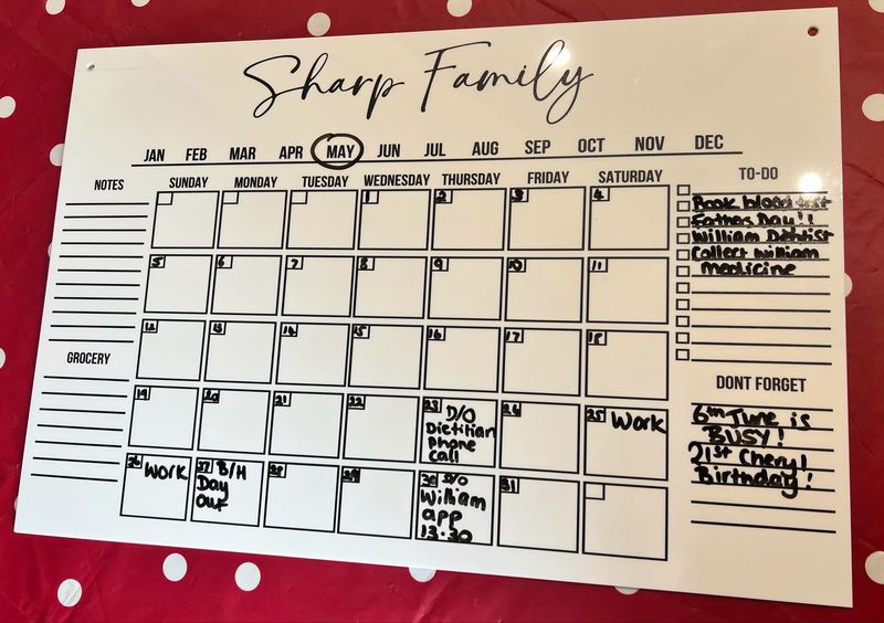 Personalised Acrylic Monthly Planner