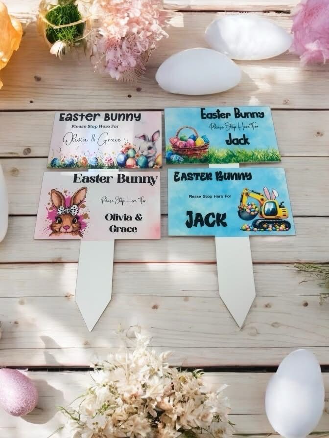 Easter Bunny Stop Here Stake