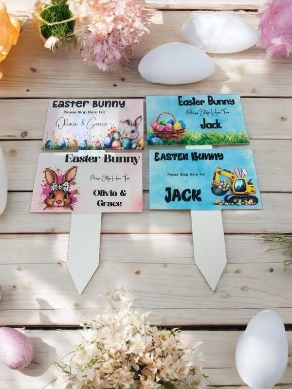 Easter Bunny Stop Here Stake