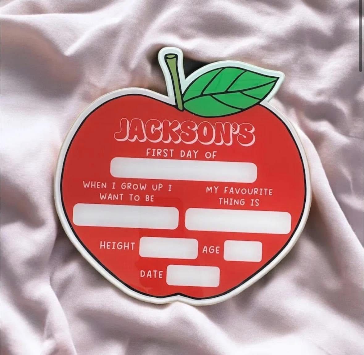 Back To School Acrylic Apple