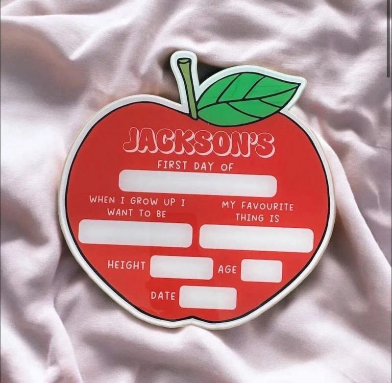 Back To School Acrylic Apple