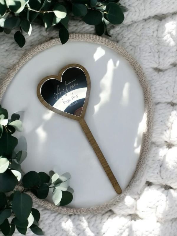 Engraved Wedding Heart Wand