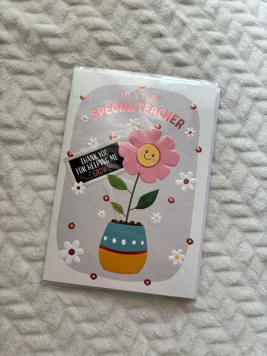 Flower Teacher Card