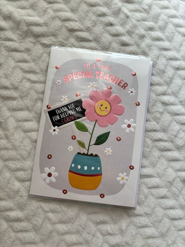 Flower Teacher Card
