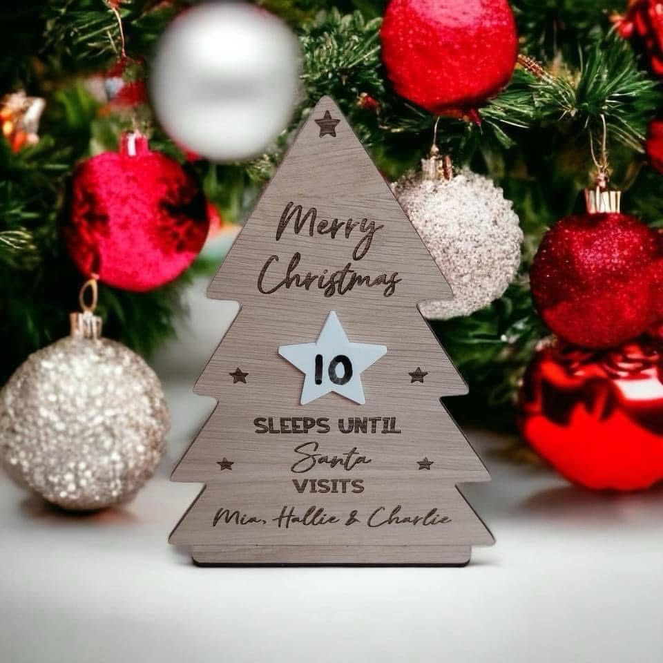 Sleeps Until Santa Sign