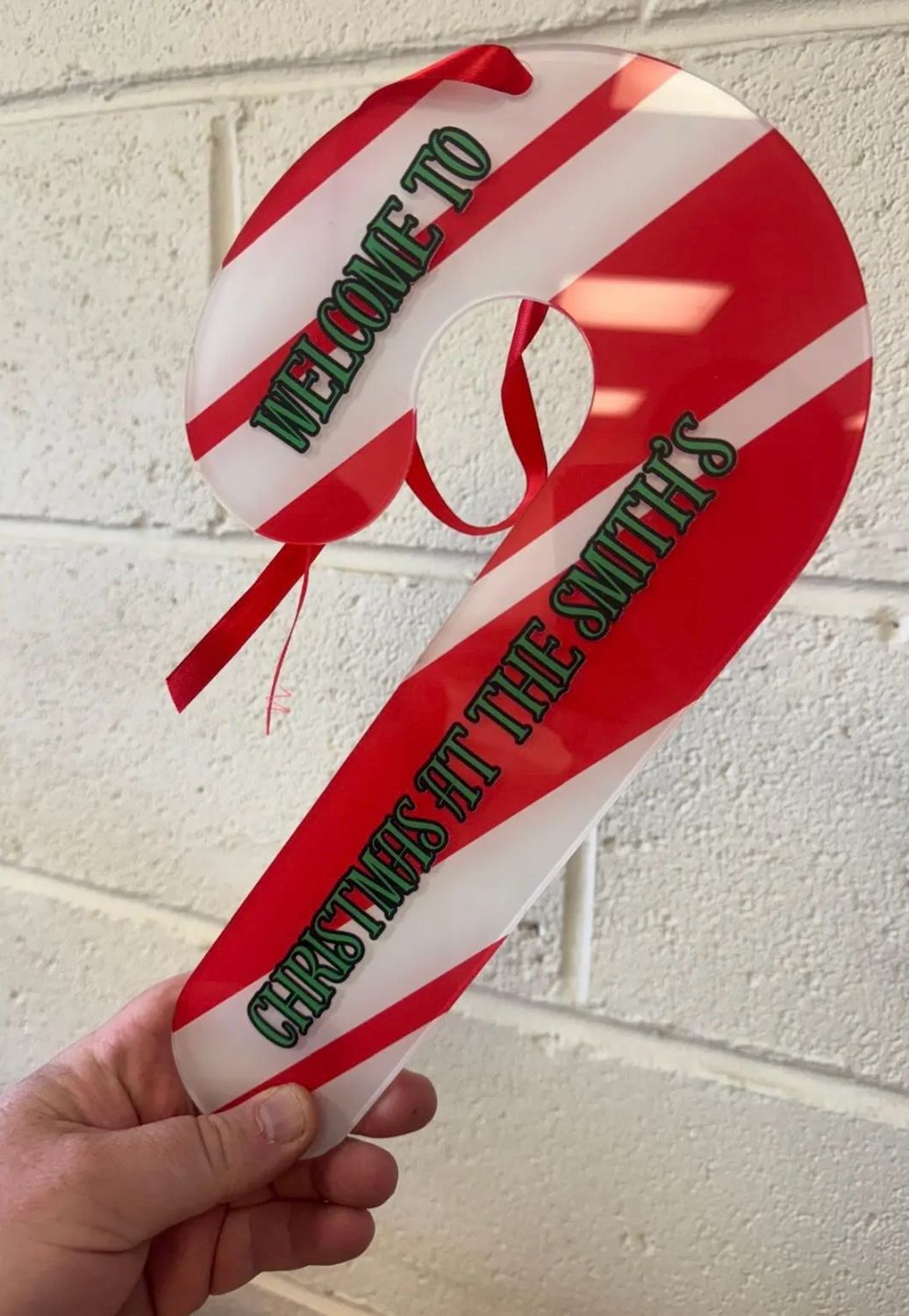 Large Candy Cane Plaque
