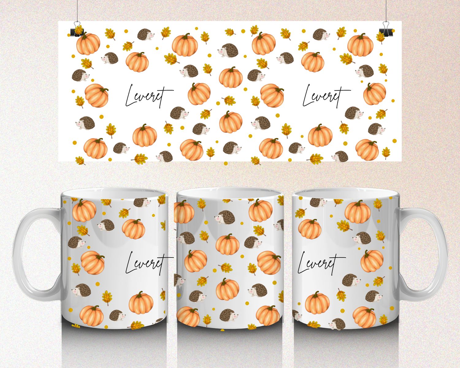 Pumpkin &amp; Hedgehog Mug