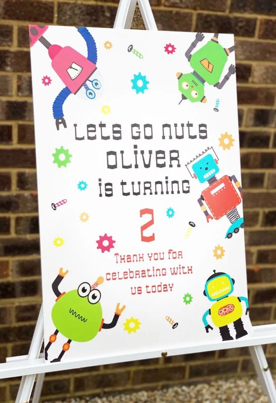 Robot Birthday Board