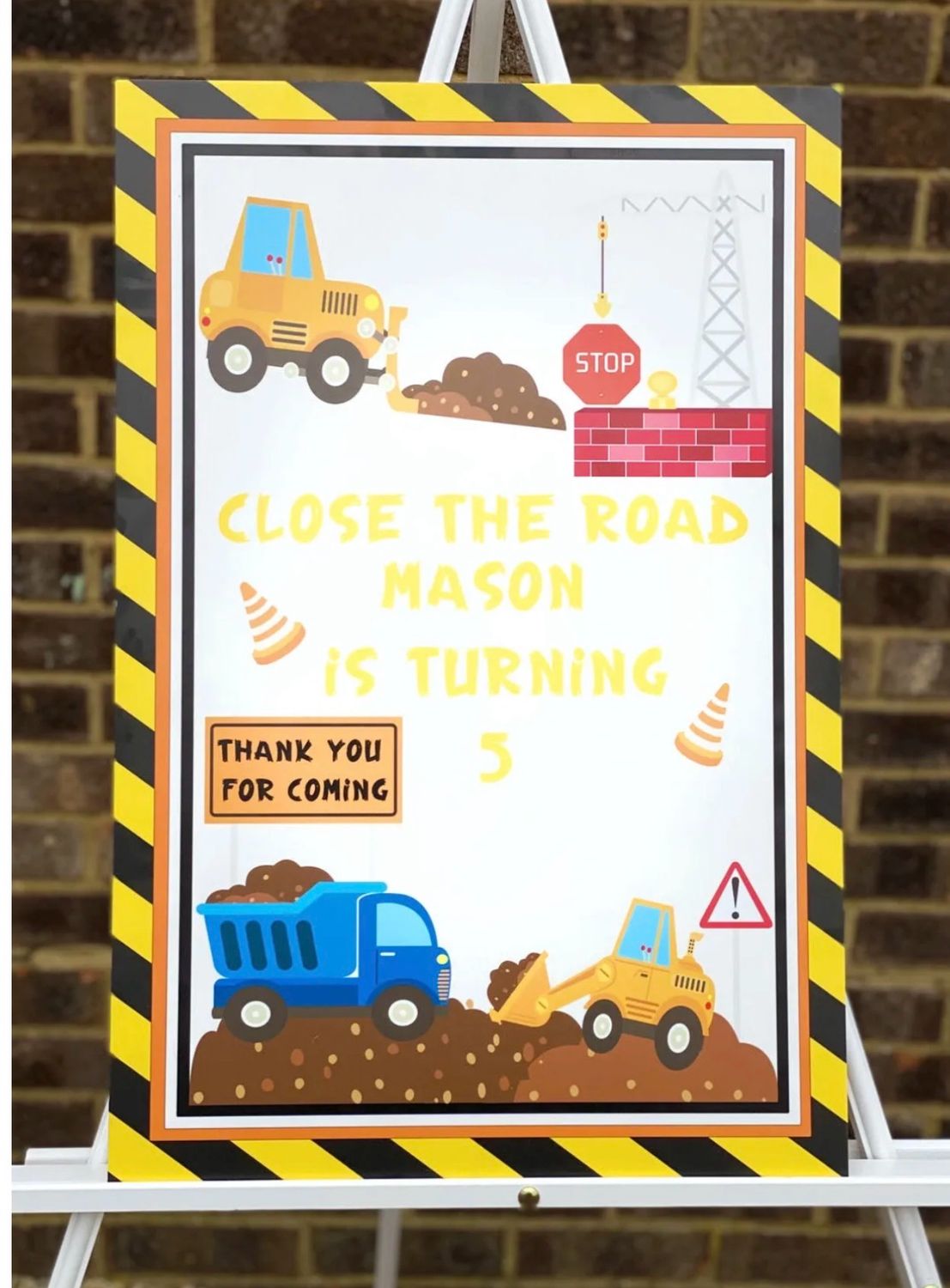Construction Birthday Board