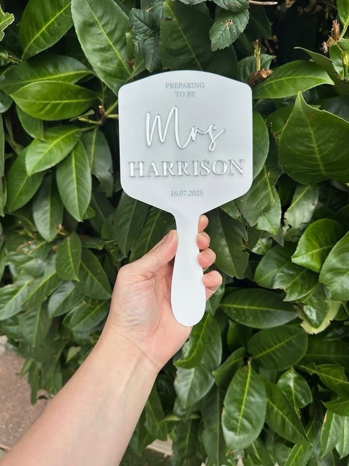 Personalised Wedding Handheld Mirror
