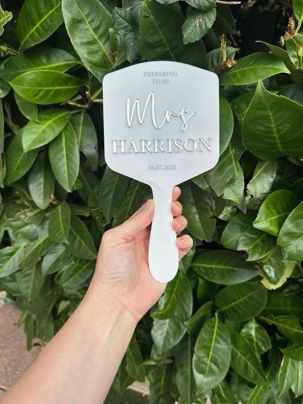 Personalised Wedding Handheld Mirror