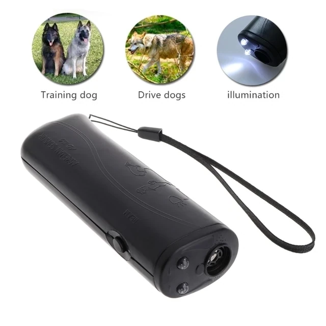 Dog Repeller Ultrasonic Dog Training Repellent Anti Bark Device With Flash Light Portable Outdoor