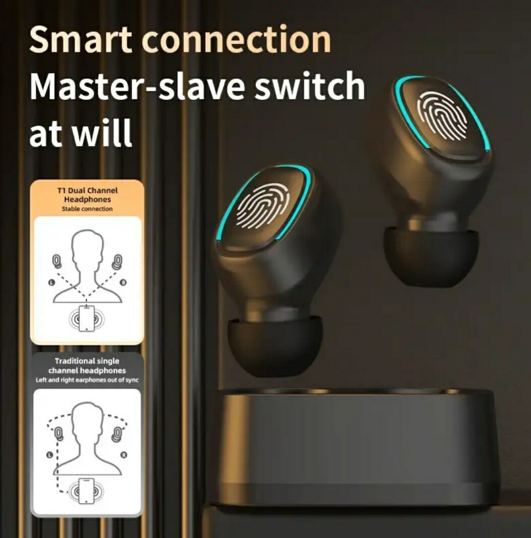 Wireless bluetooth earphones with touch sensors, universal quality stereo headset