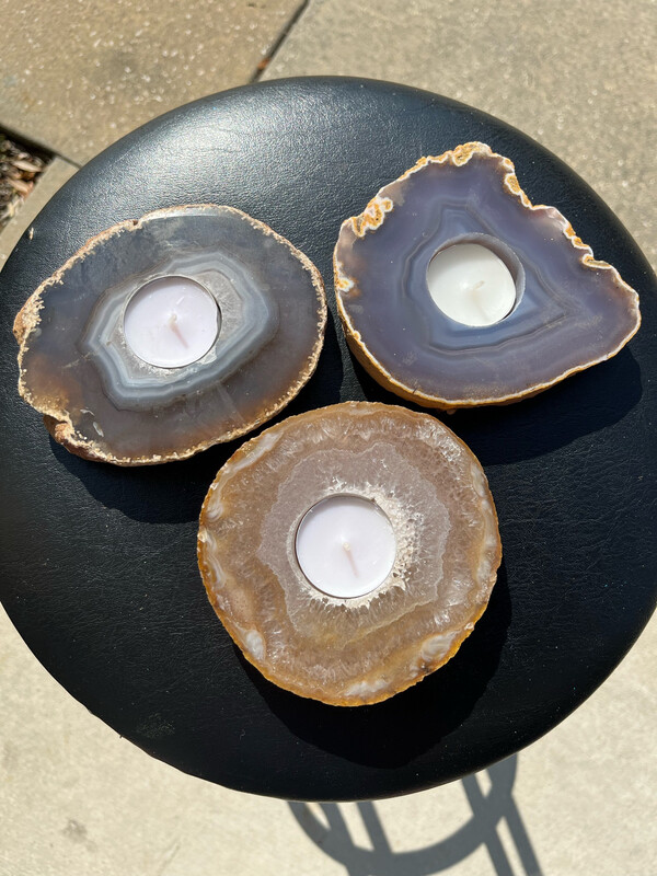 Agate Tealight Candle Holder