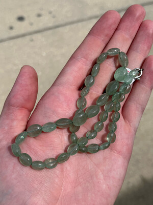 Green Tanzurine Polished Bead Necklace