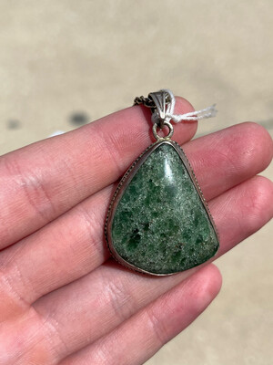 Sterling Silver Green Tanzurine Pendant