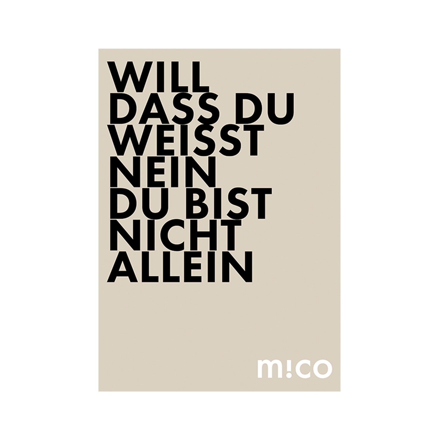 Plakat ”Nicht Allein” oder ”Vogelkäfig”