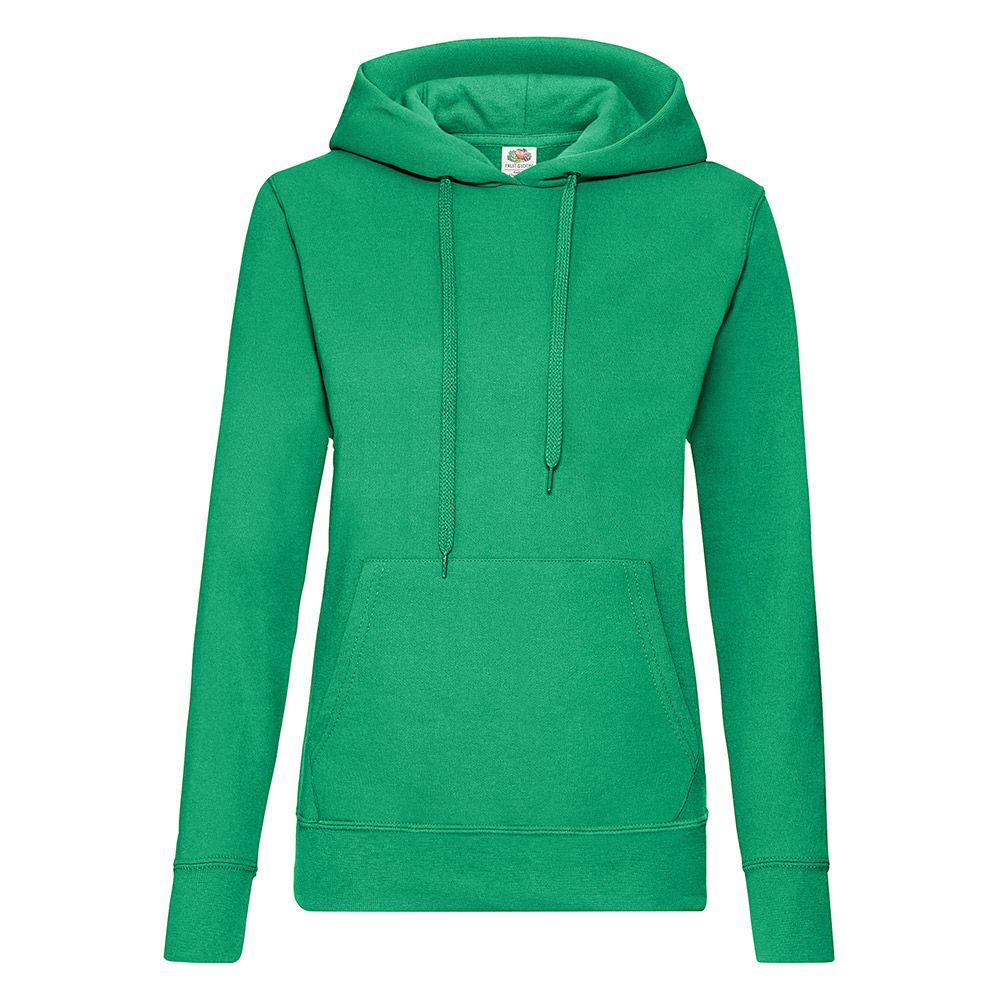 Ladies Classic Hooded, Color: Green, size: L