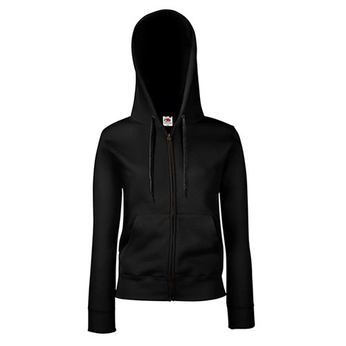 Ladies Premium Hood Jacket, Color: Black, size: S