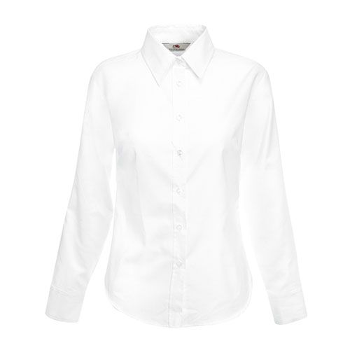 Ladies Oxford LSL, Color: White, size: XS