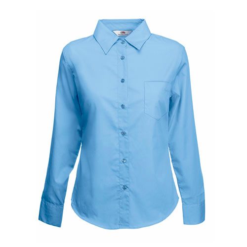 Ladies Poplin LSL, Color: Sky Blue, size: XL