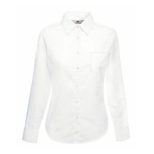 Ladies Poplin LSL, Color: White, size: S