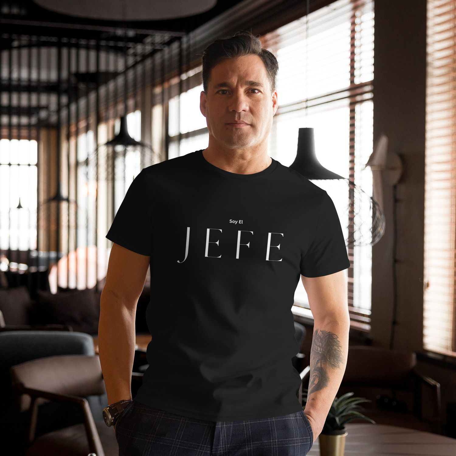 Men's 'Soy El Jefe' premium cotton t-shirt