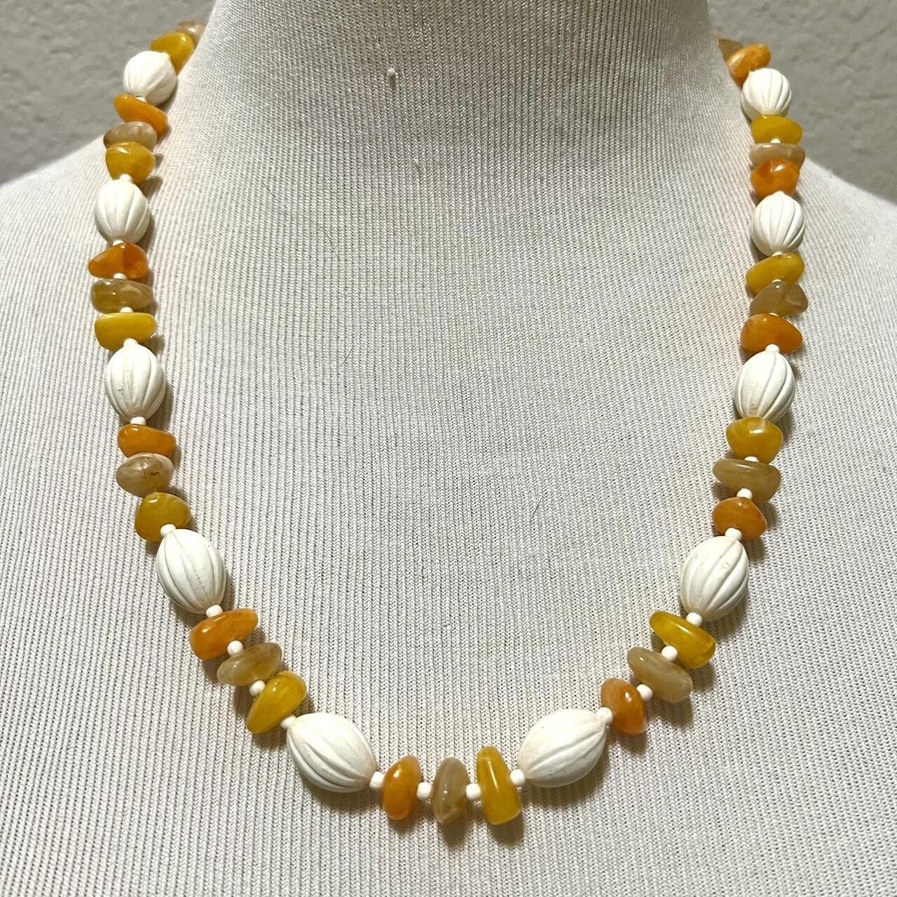 Faux Amber Chip Necklace