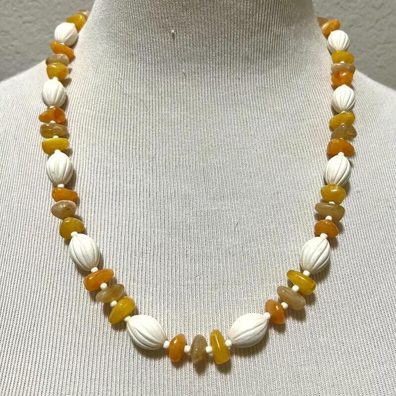 Faux Amber Chip Necklace
