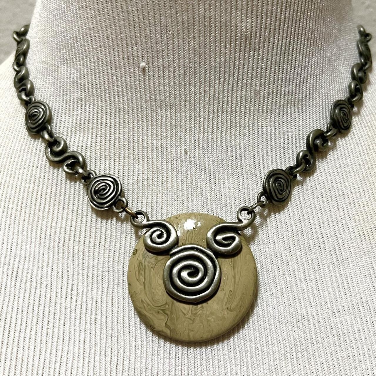 Polymer Clay Spiral Star Necklace