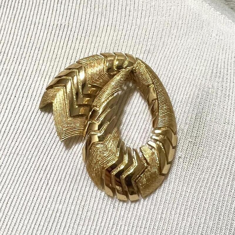 Vintage Swirled Monet Gold Tone Brooch