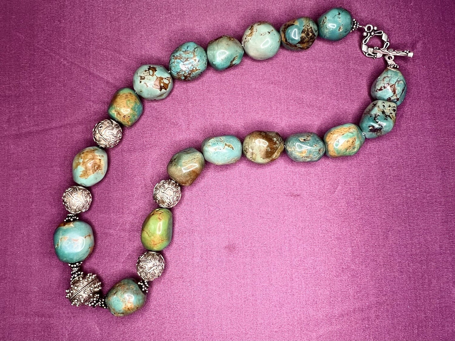 Ethnic Natural Turquoise Nugget Necklace