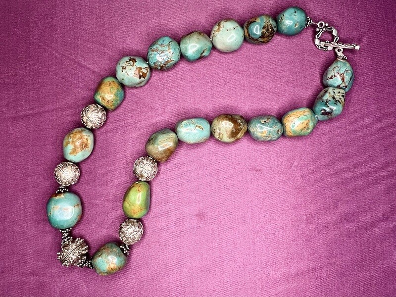 Ethnic Natural Turquoise Nugget Necklace