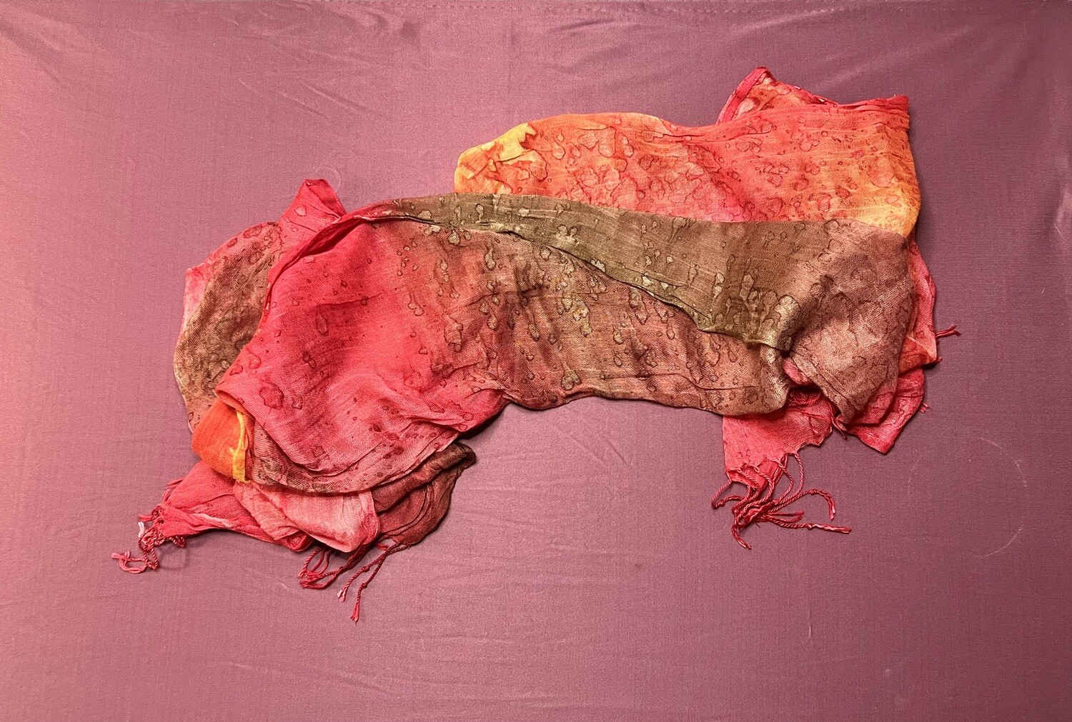 Viscosa Fringed Paint Splatter Romani Scarf