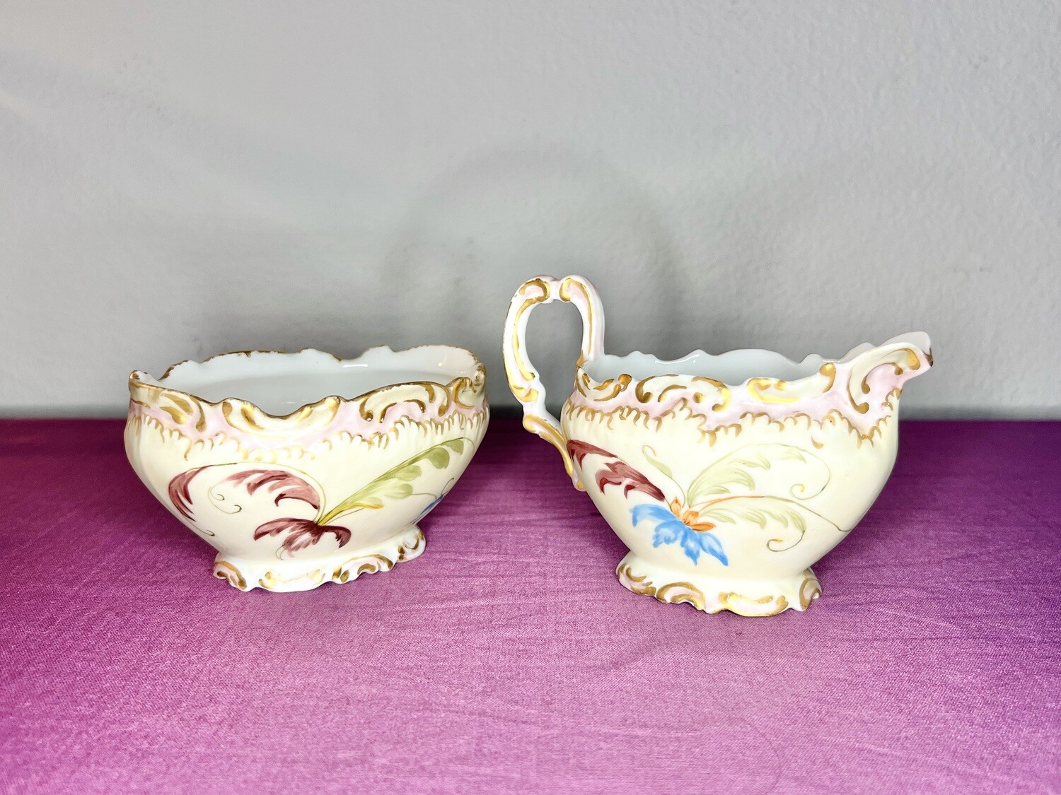 Laviolette Limoges Sugar Bowl &amp; Creamer