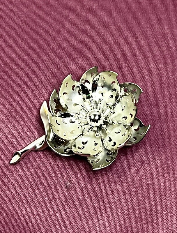 Coro Retro Science Fusion - Silver Tone Brooch
