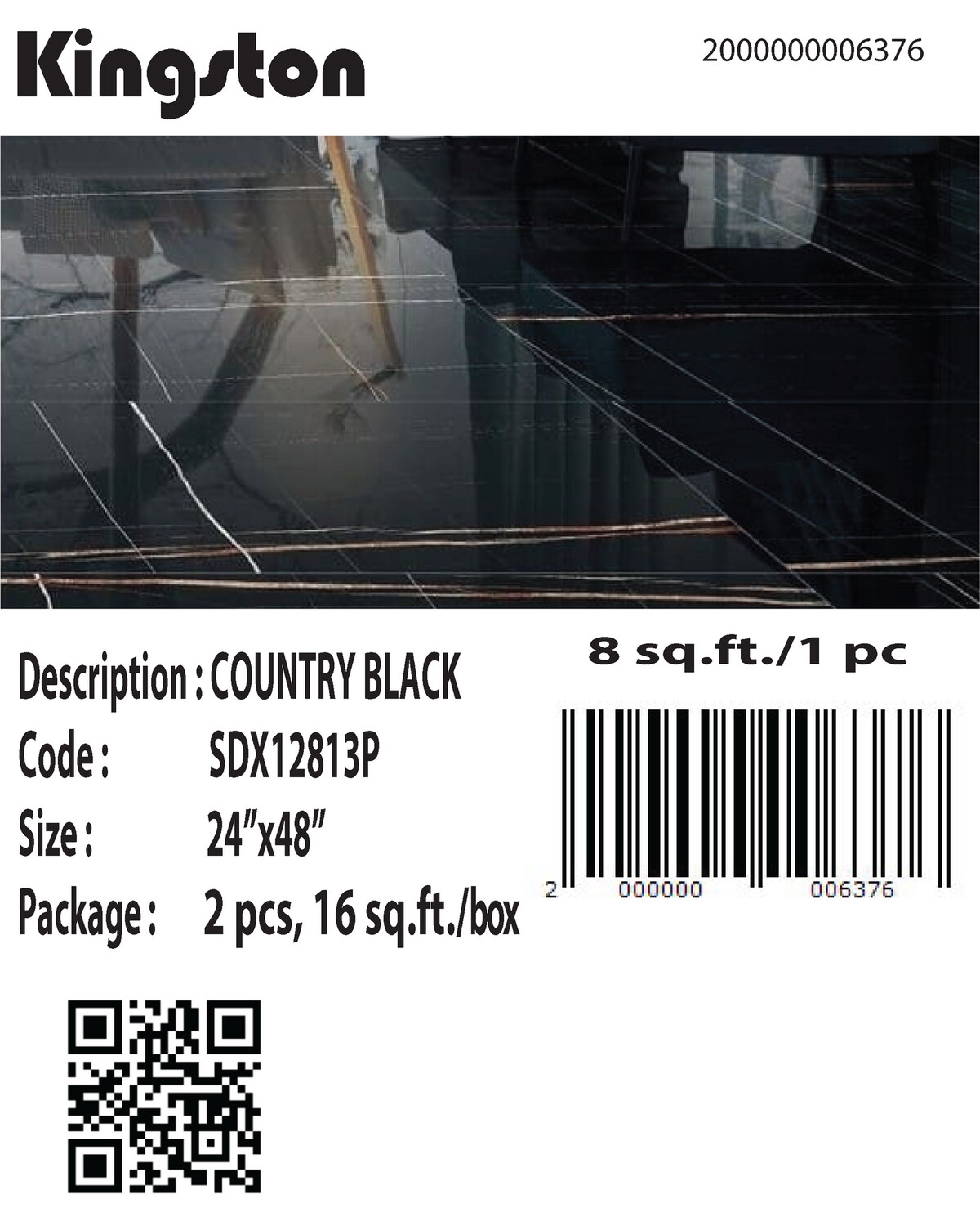 SDX12813P (24X48) COUNTRY BLACK