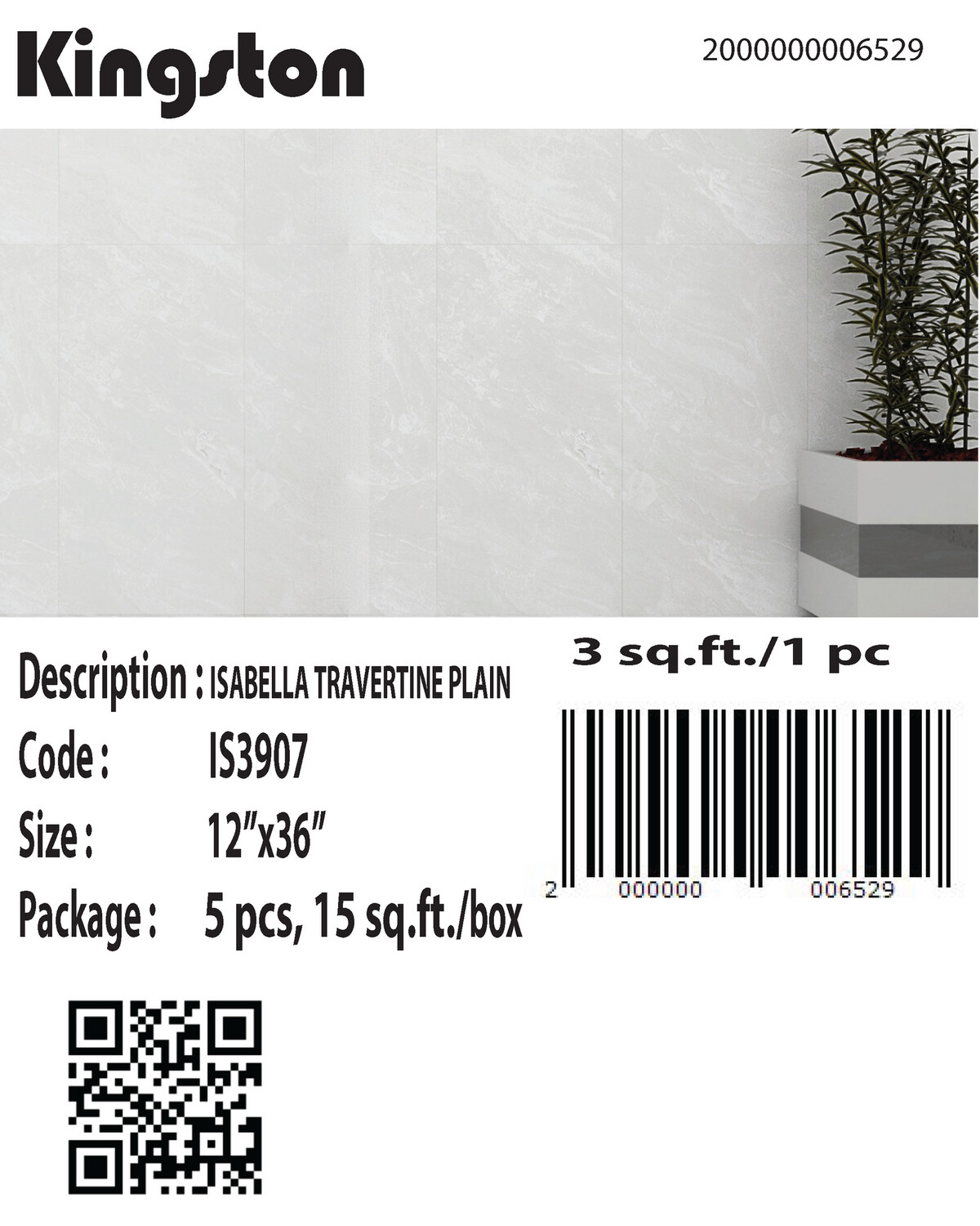 IS3907 (12X36) ISABELLA TRAVERTINE PLAIN