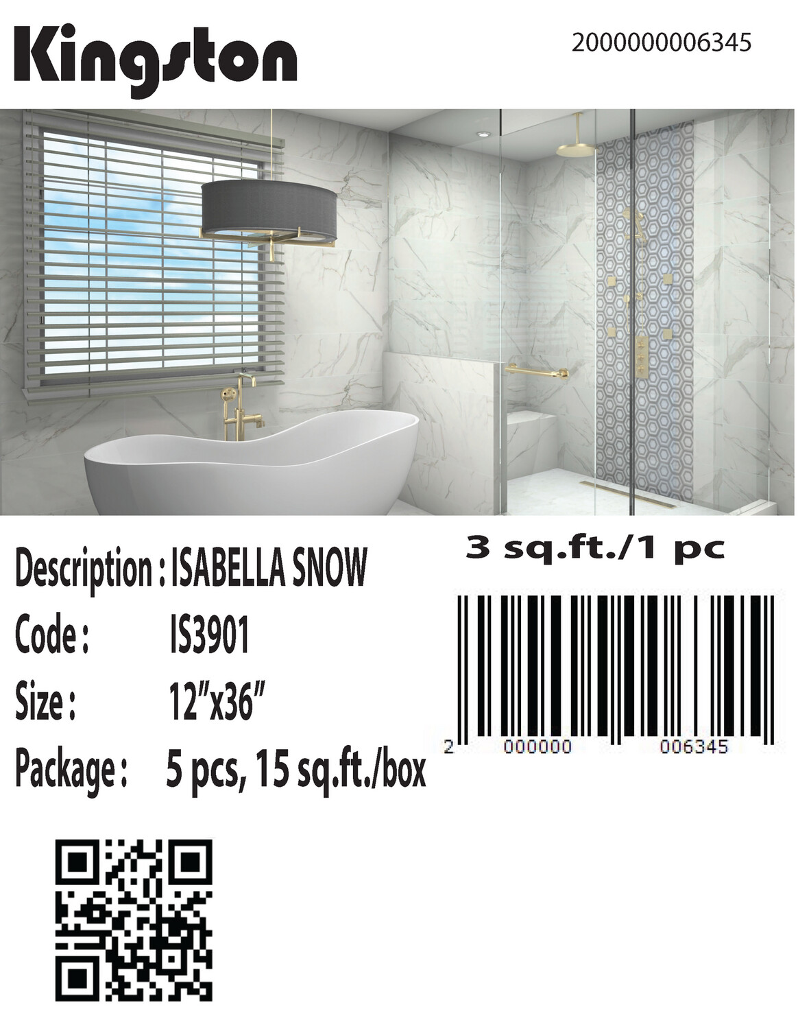 IS3901 (12X36) ISABELLA SNOW