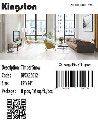 BPCK36012 TIMBER SNOW (12X24)