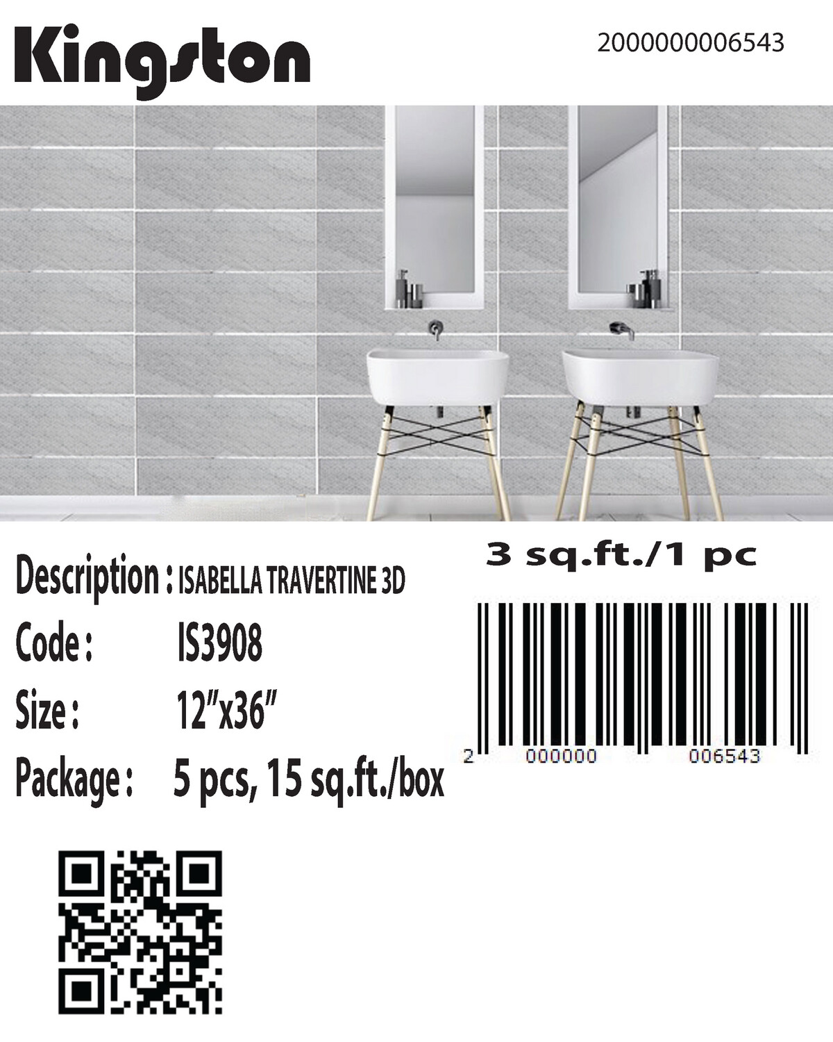 IS3908 (12X36) ISABELLA TRAVERTINE 3D