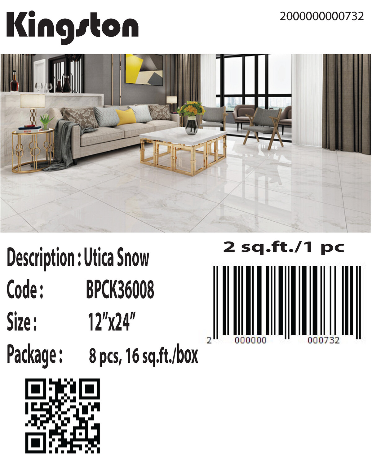 BPCK36008 UTICA SNOW (12X24)