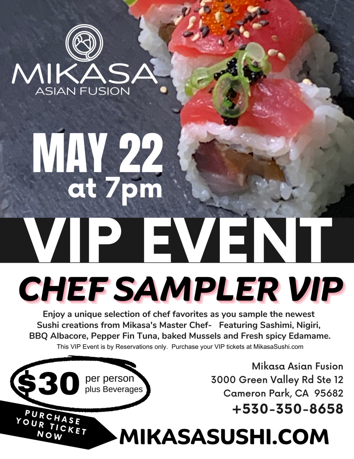 CHEF SAMPLER VIP EVENT  May 22