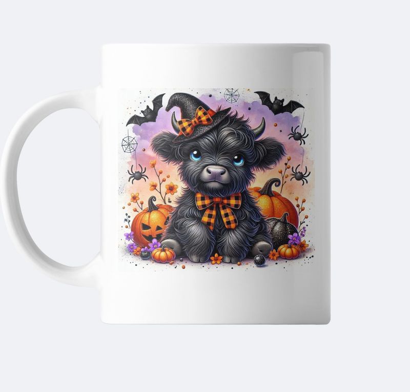Motivtasse Highland Halloween Kuh