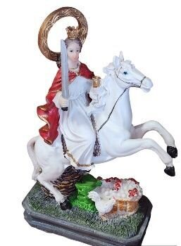 Figura Santa Barbara a caballo.