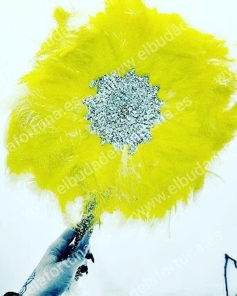 Abanico grande plumas,  estilo pai pai,  Oshun